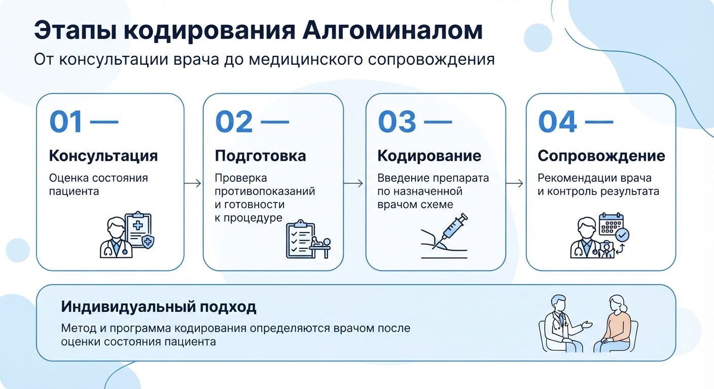 Кодирование препаратом «Алгоминал» в Богородицке инфографика